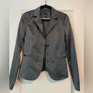 C&A Yessica Pure Satin Finish Blazer Suit Jacket Sz 38 (Medium) in Slate Gray